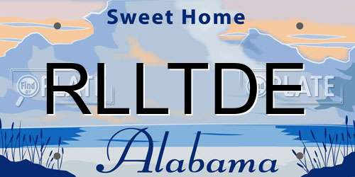 RLLTDE Alabama License Plate