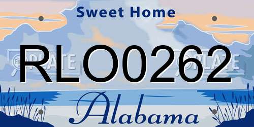 RLO0262 Alabama License Plate