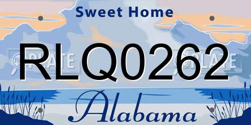 RLQ0262 Alabama License Plate