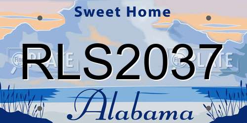 RLS2037 Alabama License Plate