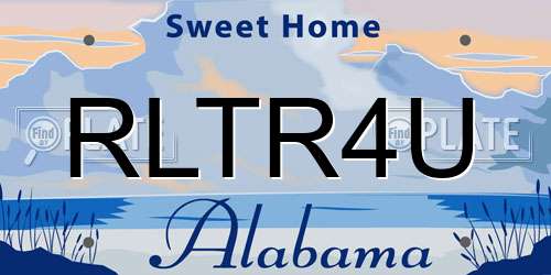 RLTR4U Alabama License Plate