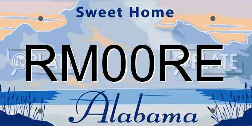 RM00RE Alabama License Plate
