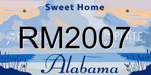 RM2007 Alabama License Plate