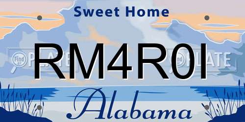 RM4R0I Alabama License Plate