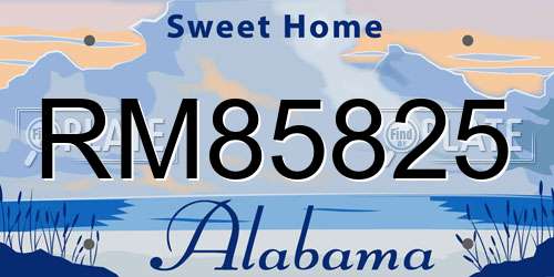 RM85825 Alabama License Plate