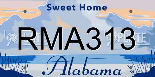 RMA313 Alabama License Plate