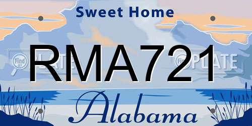 RMA721 Alabama License Plate