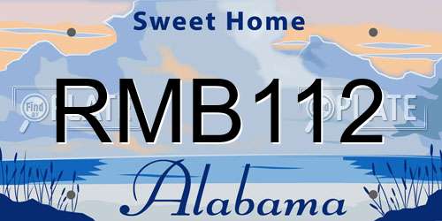 RMB112 Alabama License Plate