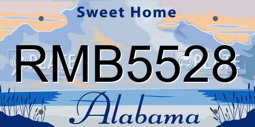 RMB5528 Alabama License Plate
