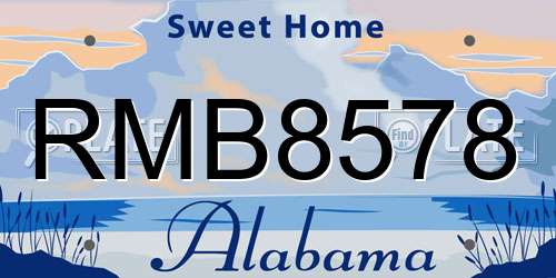 RMB8578 Alabama License Plate