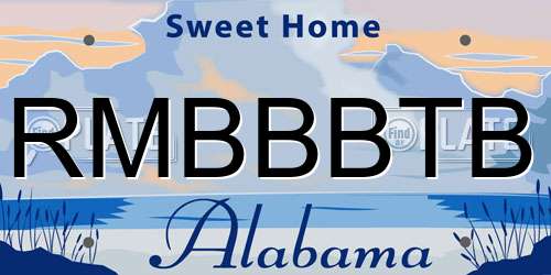 RMBBBTB Alabama License Plate