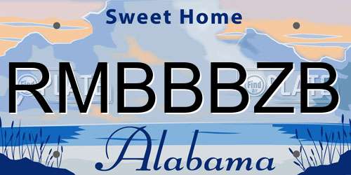 RMBBBZB Alabama License Plate