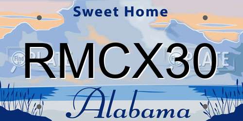 RMCX30 Alabama License Plate