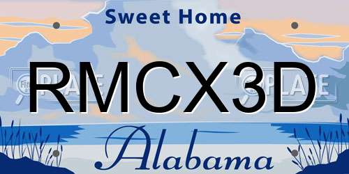 RMCX3D Alabama License Plate
