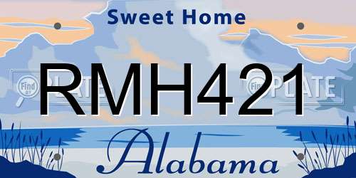 RMH421 Alabama License Plate