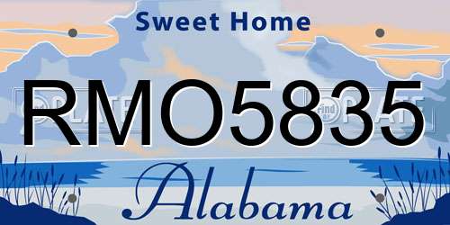 RMO5835 Alabama License Plate