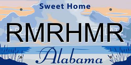 RMRHMR Alabama License Plate