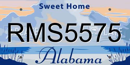 RMS5575 Alabama License Plate