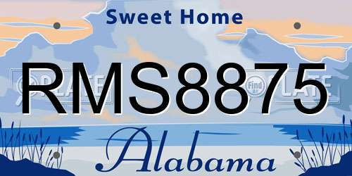 RMS8875 Alabama License Plate