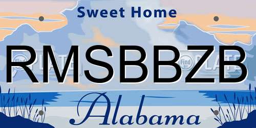 RMSBBZB Alabama License Plate