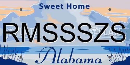 RMSSSZS Alabama License Plate