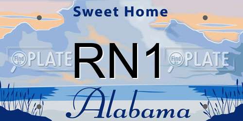 RN1 Alabama License Plate