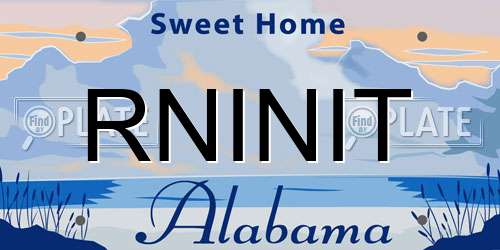 RNINIT Alabama License Plate