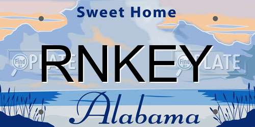 RNKEY Alabama License Plate