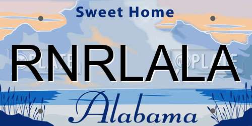 RNRLALA Alabama License Plate