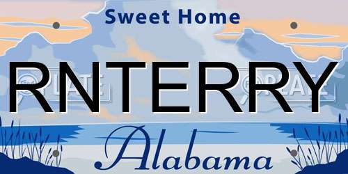 RNTERRY Alabama License Plate