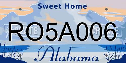 RO5A006 Alabama License Plate