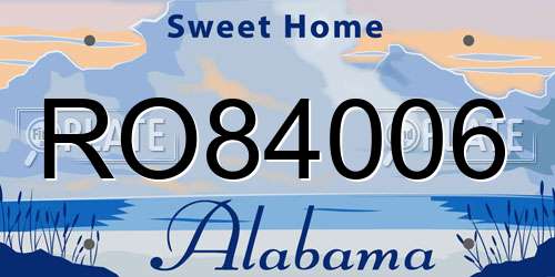 RO84006 Alabama License Plate