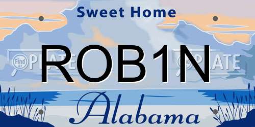 ROB1N Alabama License Plate