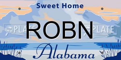 ROBN Alabama License Plate