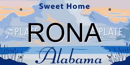 RONA Alabama License Plate