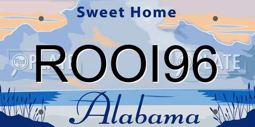 ROOI96 Alabama License Plate