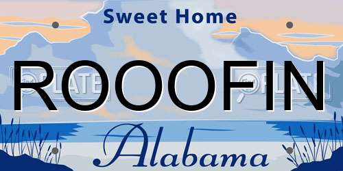 ROOOFIN Alabama License Plate
