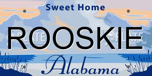 ROOSKIE Alabama License Plate