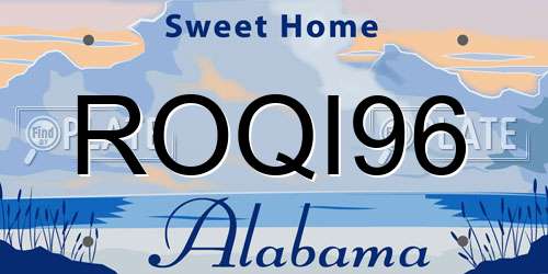 ROQI96 Alabama License Plate