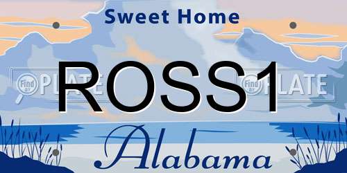 ROSS1 Alabama License Plate