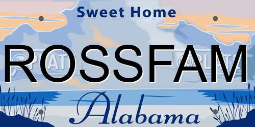 ROSSFAM Alabama License Plate