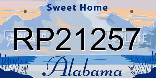 RP21257 Alabama License Plate