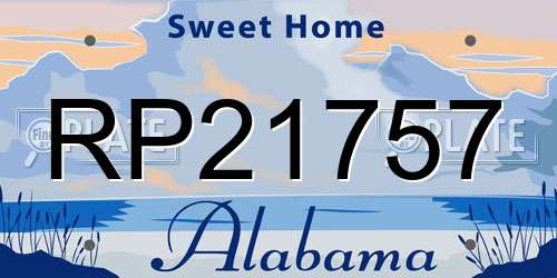 RP21757 Alabama License Plate