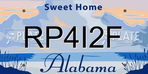 RP4I2F Alabama License Plate