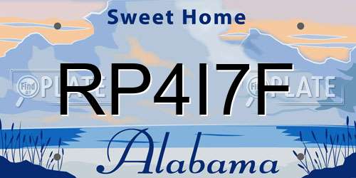 RP4I7F Alabama License Plate