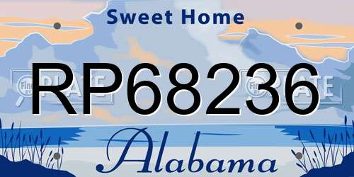 RP68236 Alabama License Plate