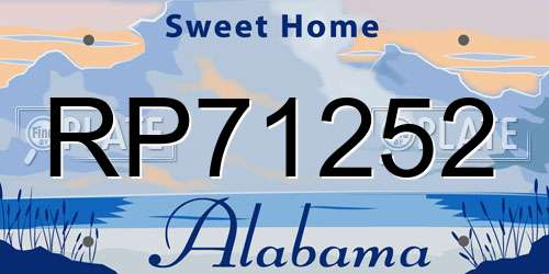 RP71252 Alabama License Plate