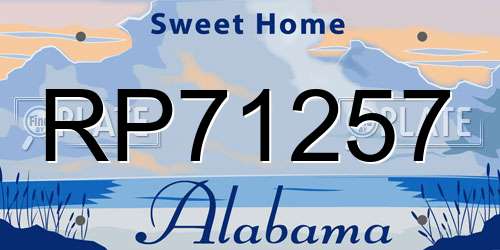 RP71257 Alabama License Plate