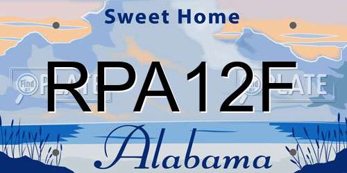RPA12F Alabama License Plate