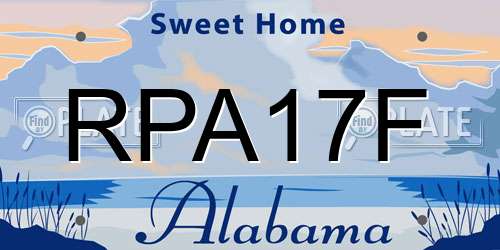 RPA17F Alabama License Plate